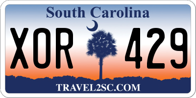 SC license plate XOR429