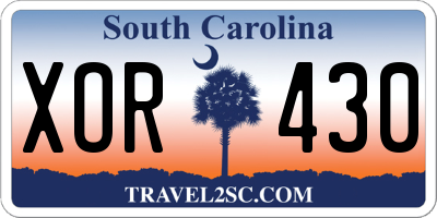 SC license plate XOR430