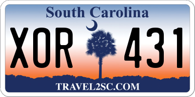 SC license plate XOR431
