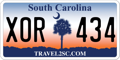 SC license plate XOR434