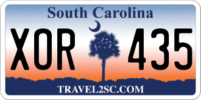 SC license plate XOR435
