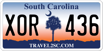 SC license plate XOR436