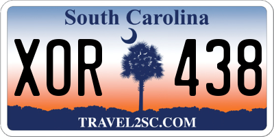 SC license plate XOR438