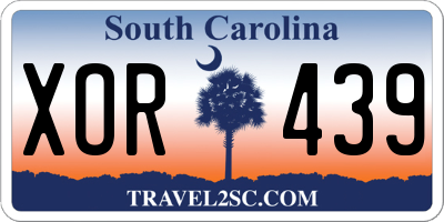 SC license plate XOR439