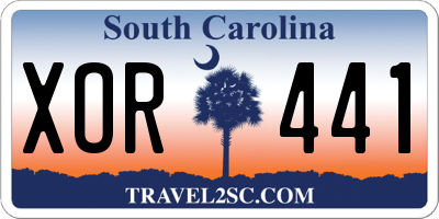 SC license plate XOR441