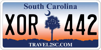 SC license plate XOR442