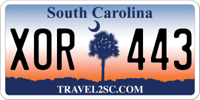 SC license plate XOR443