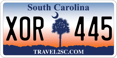 SC license plate XOR445