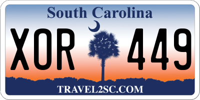 SC license plate XOR449