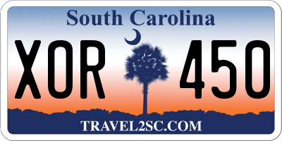 SC license plate XOR450