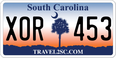 SC license plate XOR453