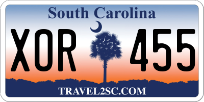 SC license plate XOR455