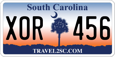 SC license plate XOR456