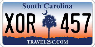 SC license plate XOR457
