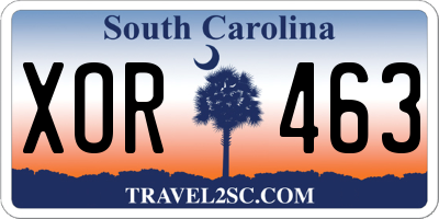 SC license plate XOR463