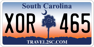 SC license plate XOR465