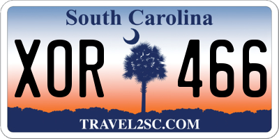 SC license plate XOR466