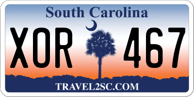 SC license plate XOR467