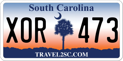 SC license plate XOR473