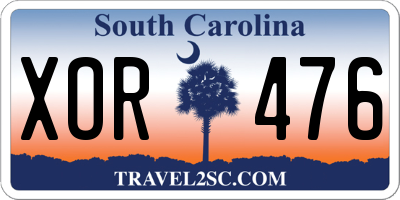 SC license plate XOR476
