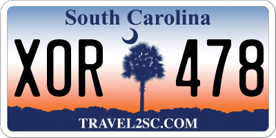 SC license plate XOR478