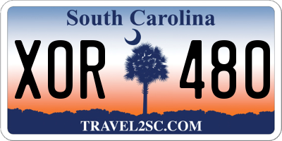 SC license plate XOR480