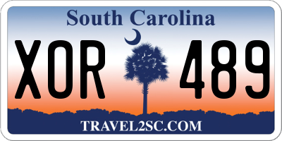 SC license plate XOR489