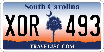SC license plate XOR493