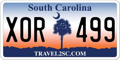 SC license plate XOR499