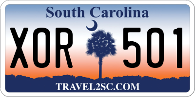 SC license plate XOR501