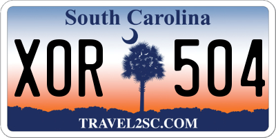 SC license plate XOR504