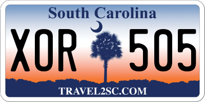 SC license plate XOR505