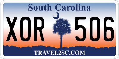 SC license plate XOR506