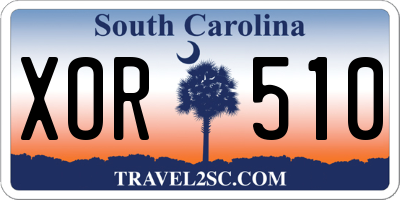 SC license plate XOR510