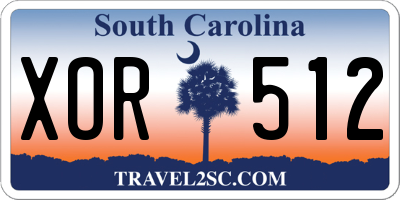 SC license plate XOR512