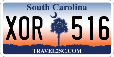 SC license plate XOR516