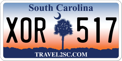 SC license plate XOR517