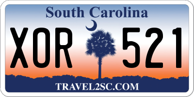 SC license plate XOR521