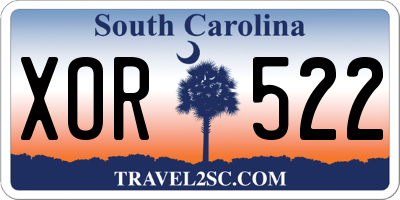 SC license plate XOR522