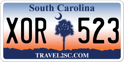 SC license plate XOR523