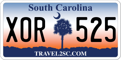 SC license plate XOR525