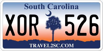 SC license plate XOR526