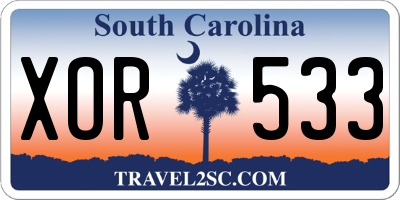 SC license plate XOR533