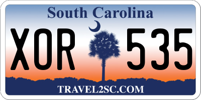 SC license plate XOR535