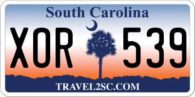 SC license plate XOR539