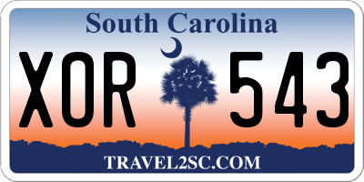 SC license plate XOR543