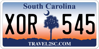 SC license plate XOR545