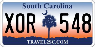 SC license plate XOR548