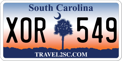 SC license plate XOR549