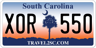 SC license plate XOR550